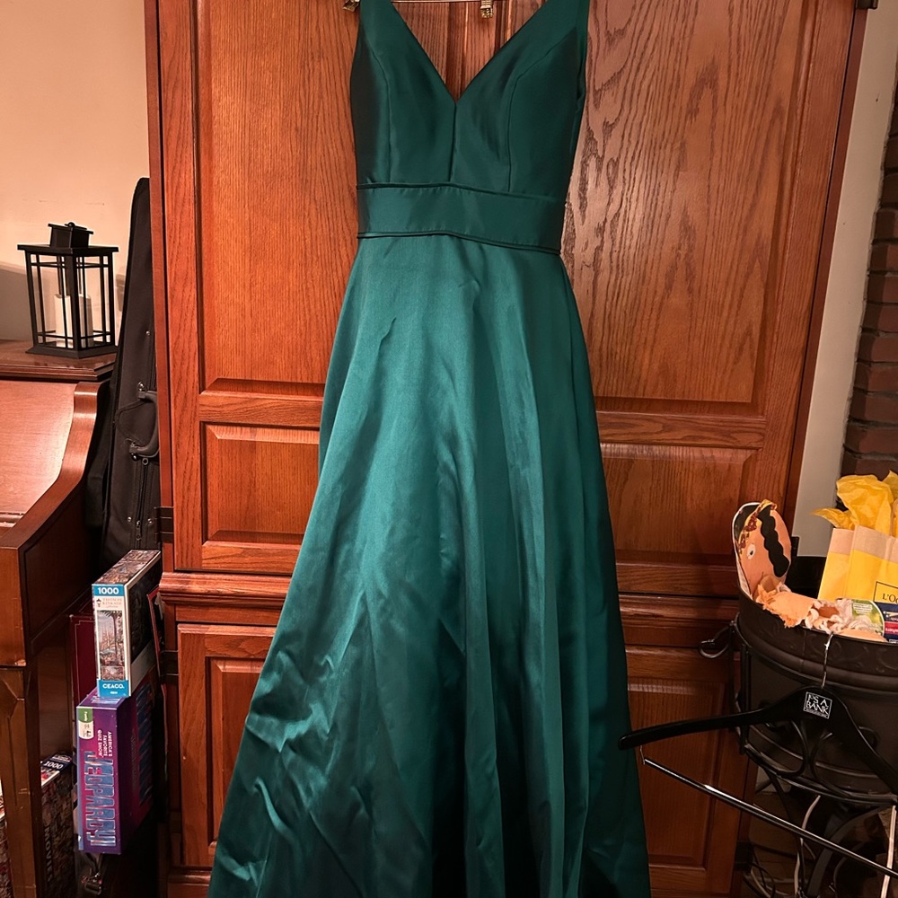 Elegant Green Evening Gown by Ieena Mac Duggal